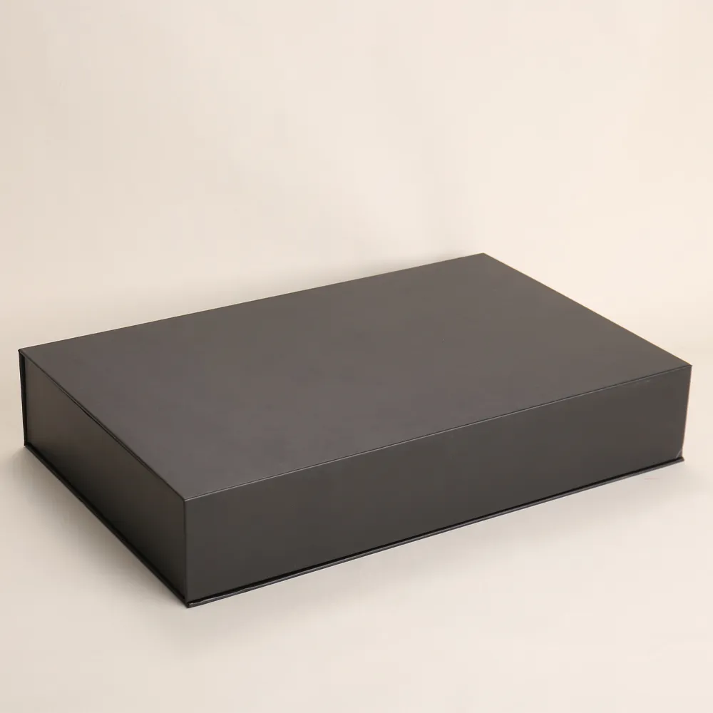 Black Magnetic Flip-Top Gift Box with Custom Foam Insert - alternate view