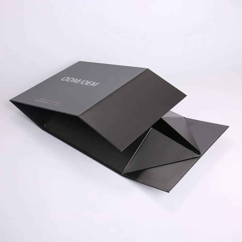 Black Matte Foldable Magnetic Gift Box